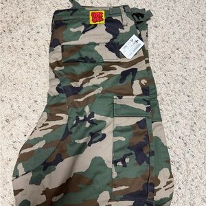 Empyre Green Brown Woodland Camo Cargo Pants with Branded Tag